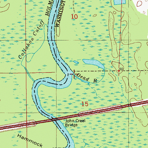Topographic Map of Dead River, FL