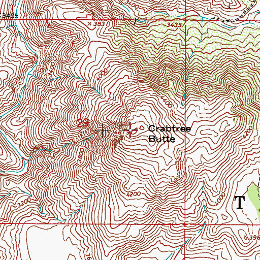 Topographic Map of Crabtree Butte, AZ