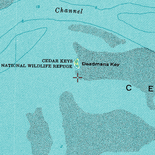 Topographic Map of Deadmans Key, FL