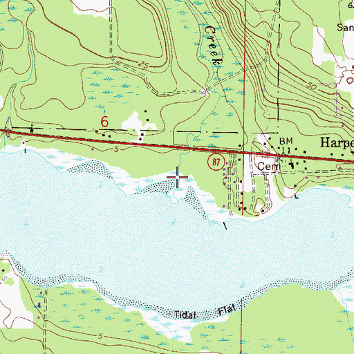 Topographic Map of Dean Creek, FL