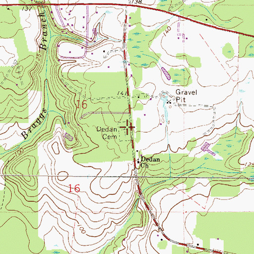 Topographic Map of Dedan Cemetery, FL