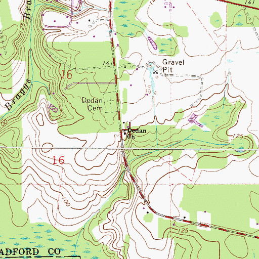 Topographic Map of Dedan Baptist Church, FL