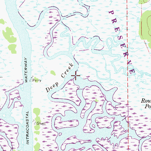Topographic Map of Deep Creek, FL