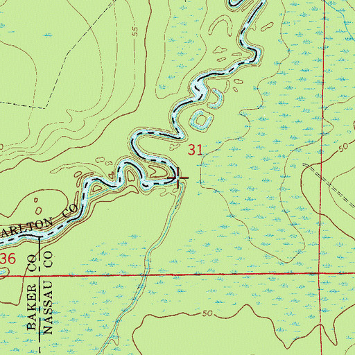Topographic Map of Deep Creek, FL