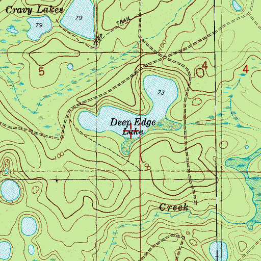 Topographic Map of Deep Edge Lake, FL