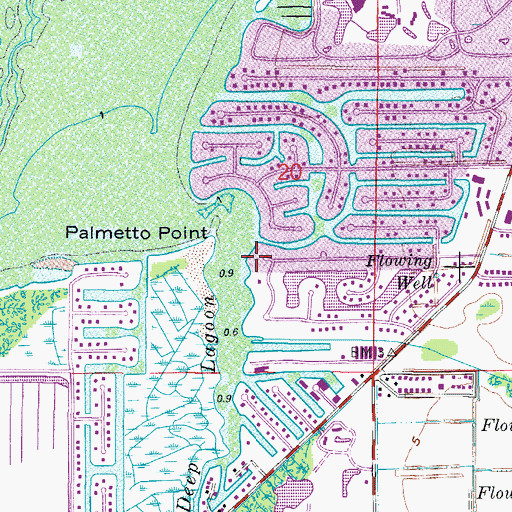 Topographic Map of Deep Lagoon, FL