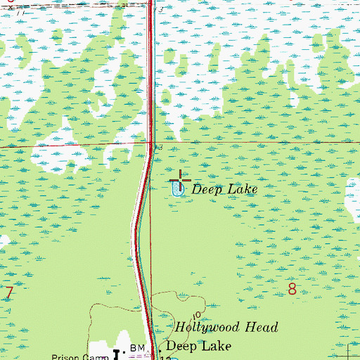 Topographic Map of Deep Lake, FL