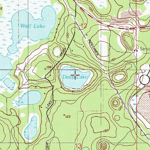 Topographic Map of Deep Lake, FL