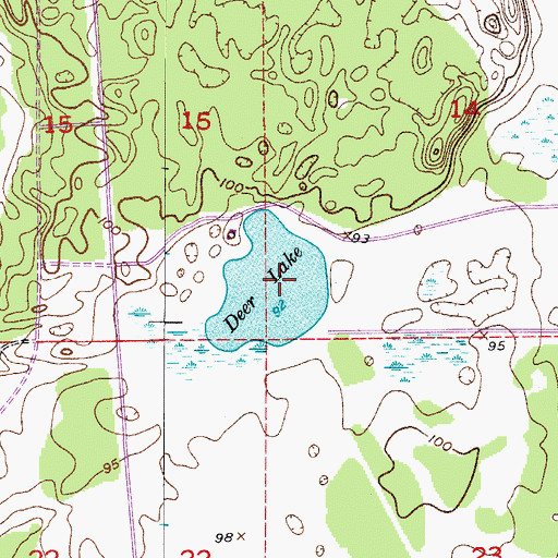 Topographic Map of Deer Lake, FL