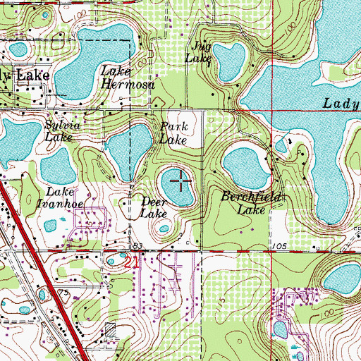 Topographic Map of Deer Lake, FL