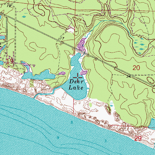 Topographic Map of Deer Lake, FL