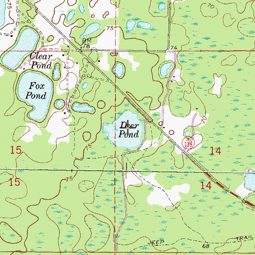 Topographic Map of Deer Pond, FL
