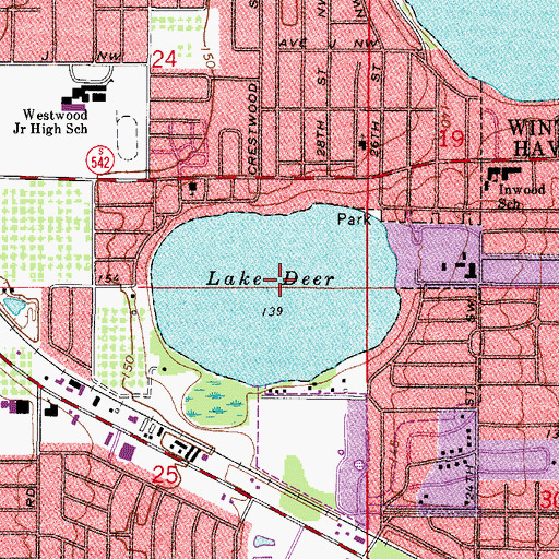Topographic Map of Lake Deer, FL