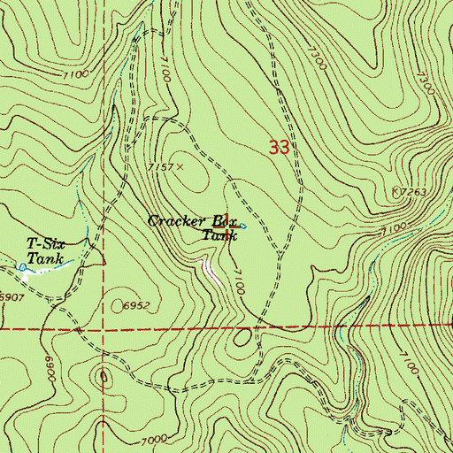 Topographic Map of Cracker Box Tank, AZ