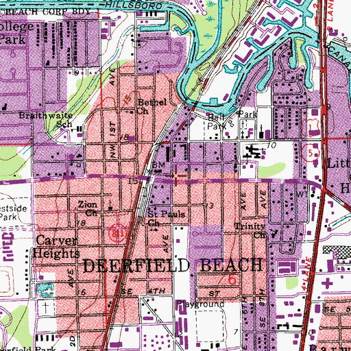 Topographic Map of Deerfield Beach, FL