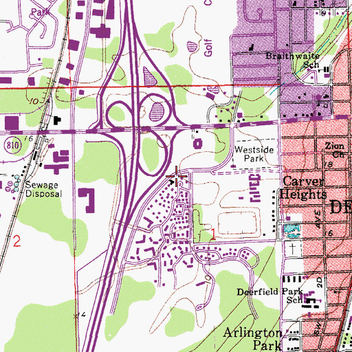 Topographic Map of Deerfield Park Junior High School, FL