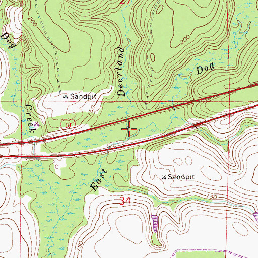 Topographic Map of Deerland Branch, FL