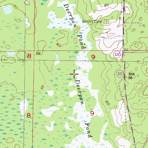 Topographic Map of Deerpen Pond, FL