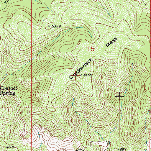 Topographic Map of Crackerjack Mesa, AZ