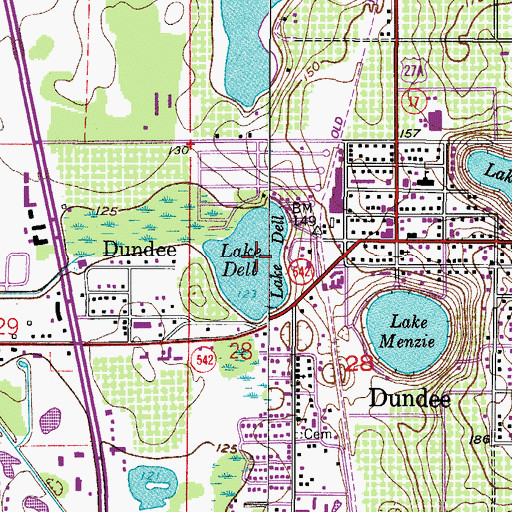 Topographic Map of Lake Dell, FL
