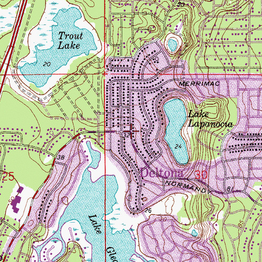 Topographic Map of Deltona, FL