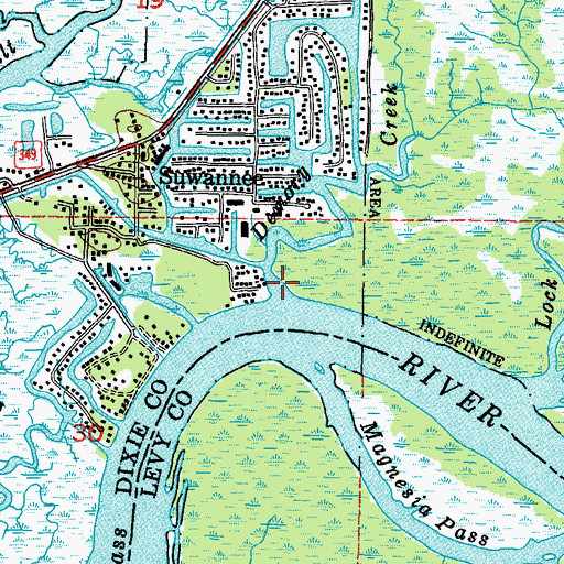 Topographic Map of Demory Creek, FL