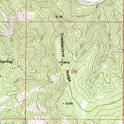 Topographic Map of Crackerjack Ridge, AZ