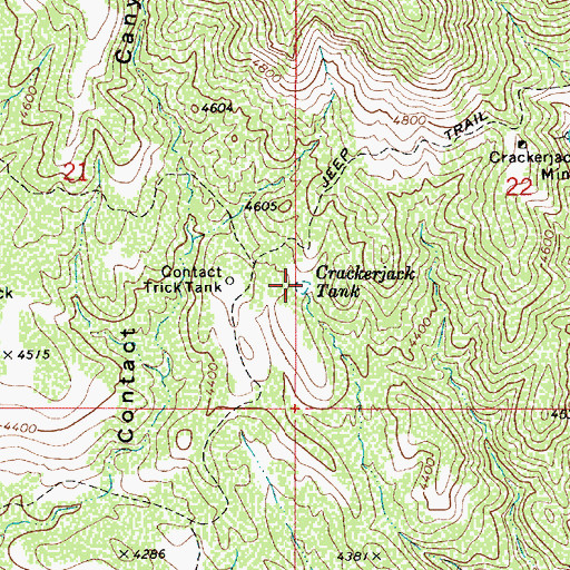 Topographic Map of Crackerjack Tank, AZ