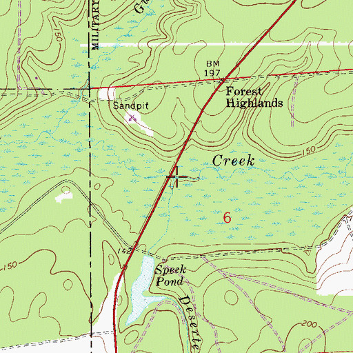 Topographic Map of Deserter Creek, FL
