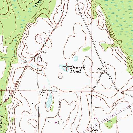 Topographic Map of Deurell Pond, FL