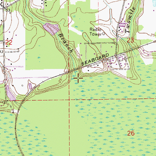 Topographic Map of Devall Branch, FL