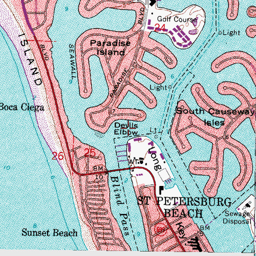 Topographic Map of Devils Elbow, FL