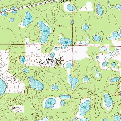 Topographic Map of Devils Slack Tub, FL