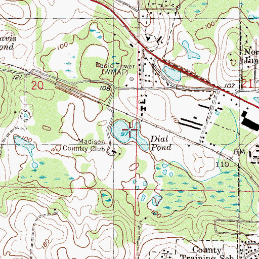 Topographic Map of Dial Pond, FL