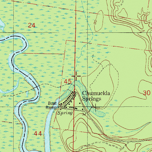 Topographic Map of Diamond Creek, FL