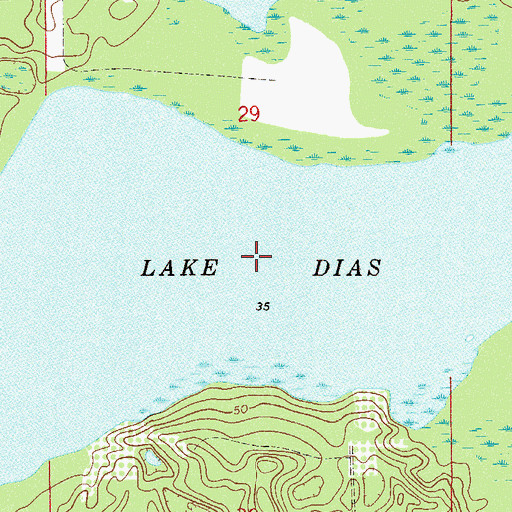 Topographic Map of Lake Dias, FL