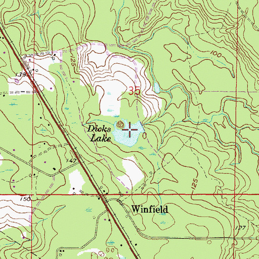 Topographic Map of Dicks Lake, FL