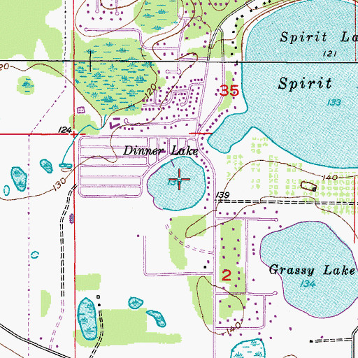 Topographic Map of Dinner Lake, FL