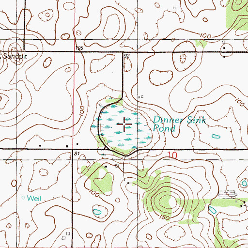 Topographic Map of Dinner Sink Pond, FL