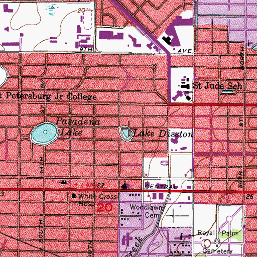 Topographic Map of Lake Disston, FL