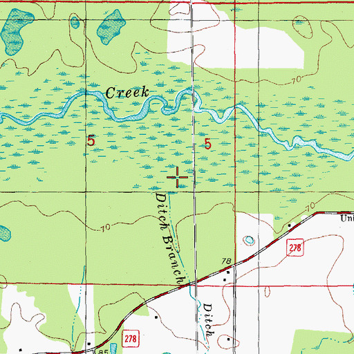 Topographic Map of Ditch Branch, FL