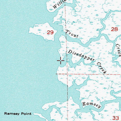 Topographic Map of Divedapper Creek, FL