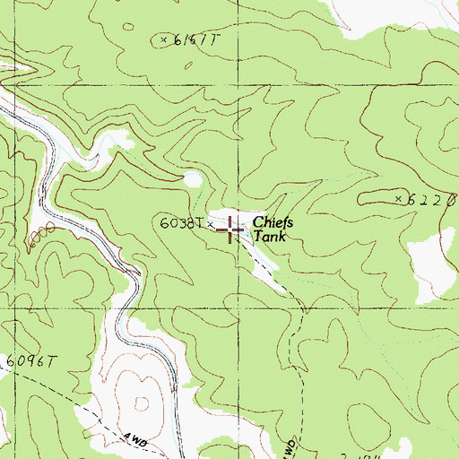 Topographic Map of Chiefs Tank, AZ