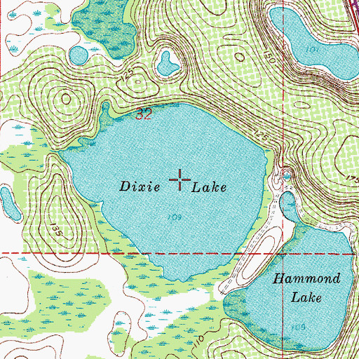 Topographic Map of Dixie Lake, FL