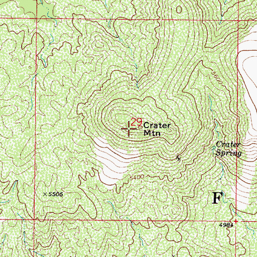 Topographic Map of Crater Mountain, AZ