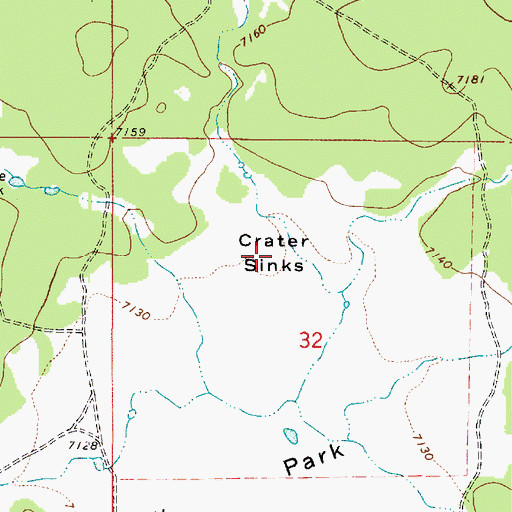 Topographic Map of Crater Sinks, AZ