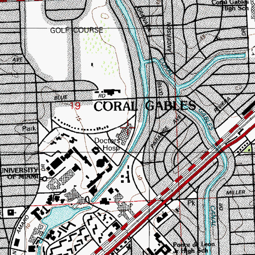 Topographic Map of Doctors Hospital, FL