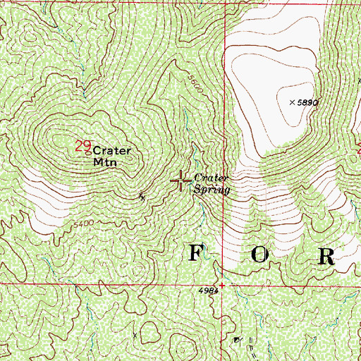 Topographic Map of Crater Spring, AZ