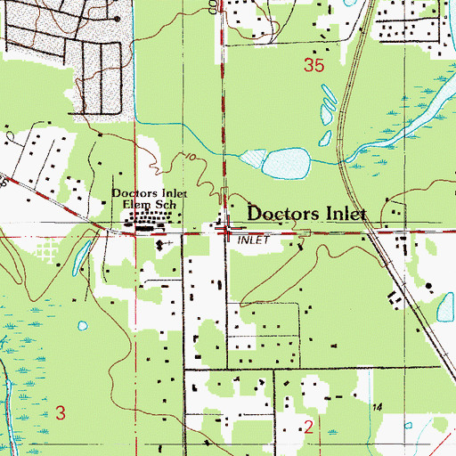 Topographic Map of Doctors Inlet, FL
