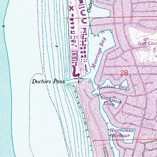 Topographic Map of Doctors Pass, FL